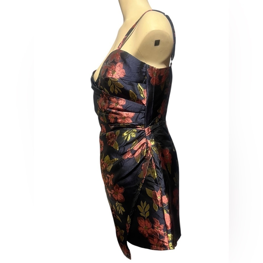 Lulus M Garden Gala Navy Blue Floral Jacquard Skort Romper - Picture 8 of 15